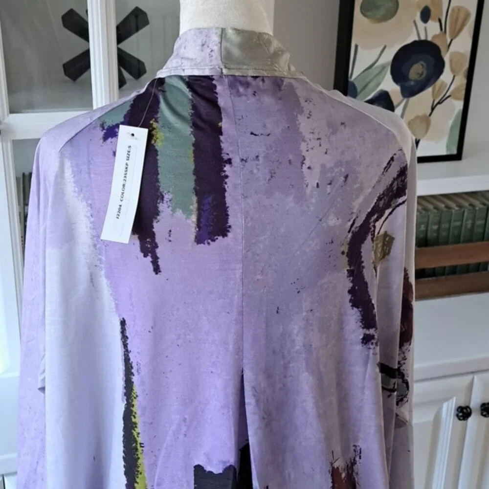 3 Potato Open Cardigan - Colors: Lavenders, Greens, Browns - Size: M